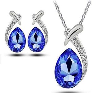 Boucles D'Oreilles + Collier - Bleu